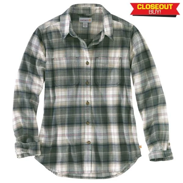 Carhartt Women's Rugged Flex Hamilton Flannel Shirt - Long Sleeve - Xl - Elm