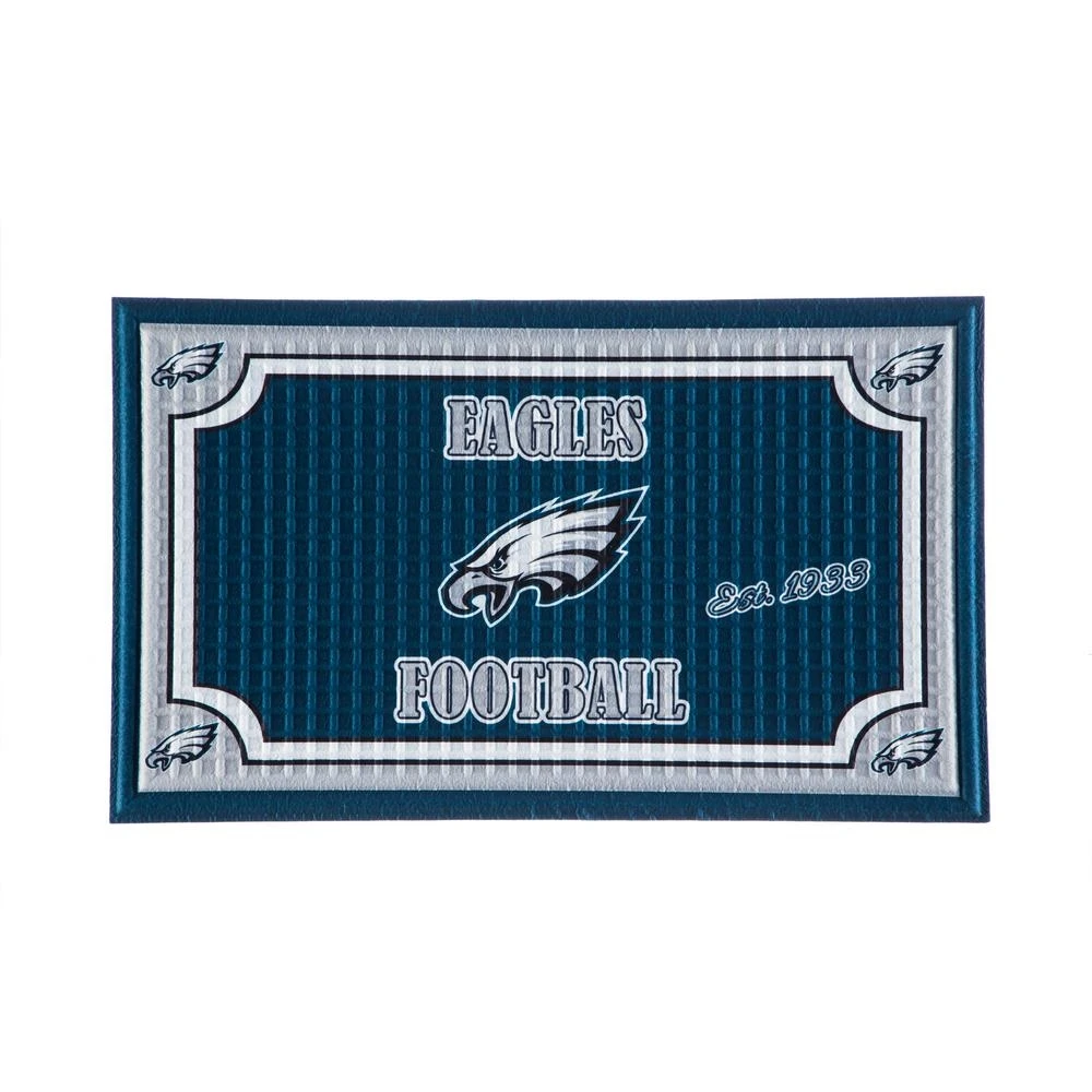 Philadelphia Eagles 18 In. X 30 In. Embossed Welcome Mat In Team Colors