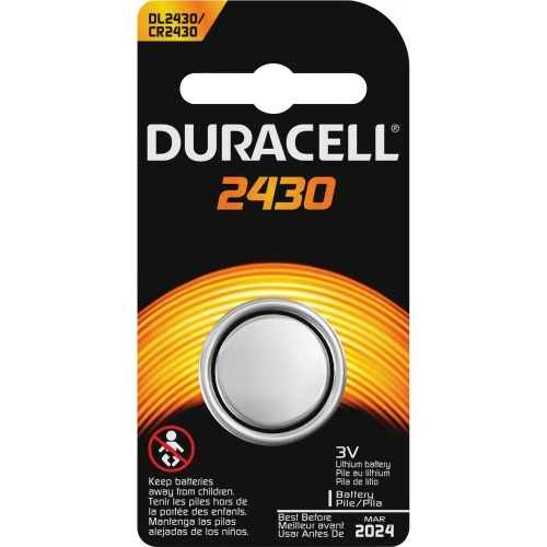 Duracell Dl2430 Coin Cell Lithium Battery, 3v, General Purpose, 1 Each