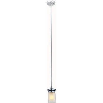 Hardware House Avalon 21-9129 Chrome One Light Pendant With Clear/frosted Glass