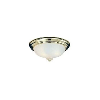 Hardware House 54-4411 2-light Flush Mount Ceiling Fixture Polished Brass With Frosted Glass