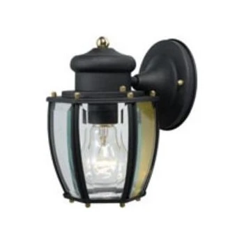 Hardware House 54-4288 Textured Black Outdoor Wall Lantern With Beveled Glass