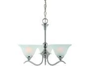 Hardware House Dover 12-7219 3-light Chandelier With Alabaster Glass In Satin Nickel Finish