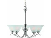 Dover 12-7134 Series Satin Nickel 5-light Chandelier With Alabaster Glass