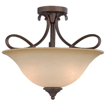 Hardware House 10-0892 Bennington 3-light Semi-flush Ceiling Fixture, Antique Bronze Finish
