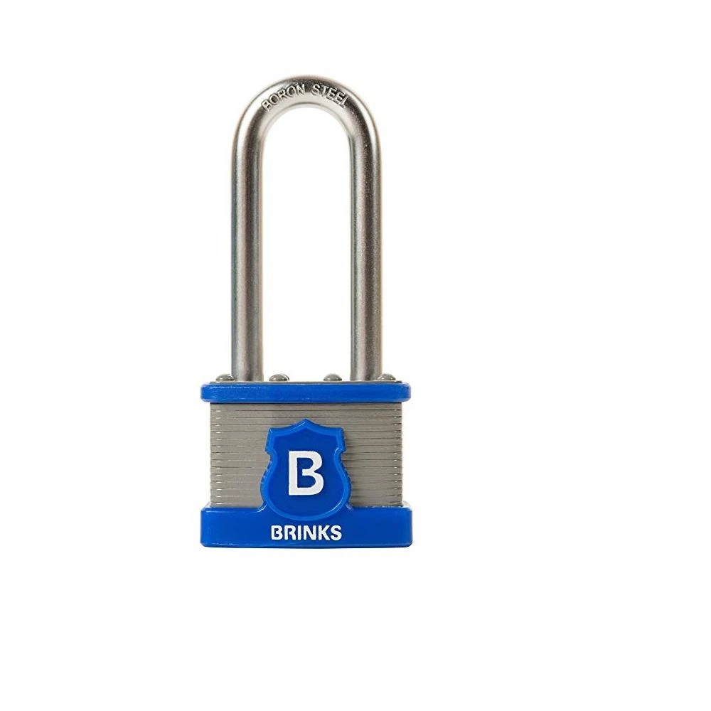 Brinks Commercial 44 Mm Laminated Steel Padlock With 2-3/8 In. Boron Steel Shackle