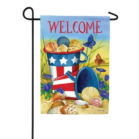 Custom Decor Garden Flag - Beach Pails Design For Outdoor Decoration