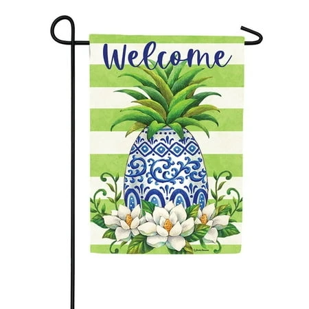 Custom Decor Garden Flag - Pineapple Magnolia Design For Outdoor Use