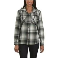 Carhartt Women's Beartooth Hooded Flannel Shirt - Xxl - Flint Color