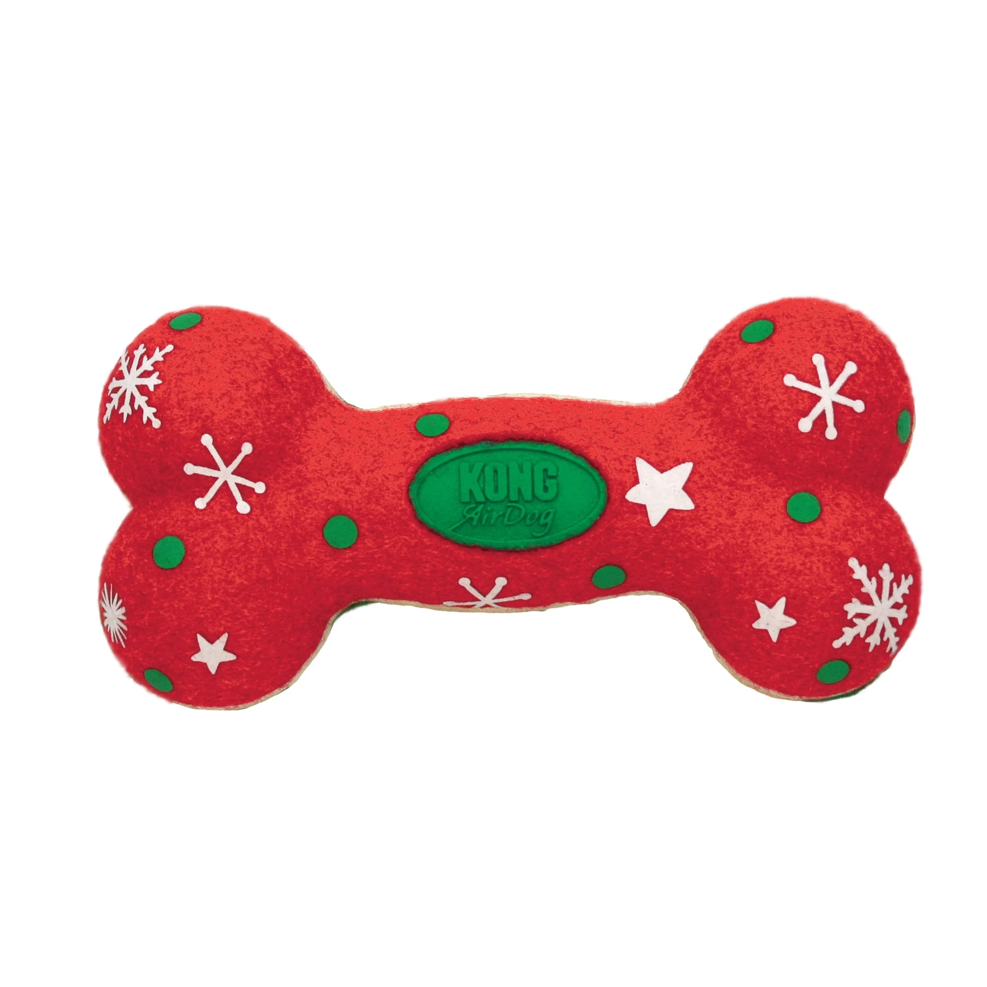 Kong Holiday Airdog Bone Dog Toy, Medium, Red And Green With Squeaker