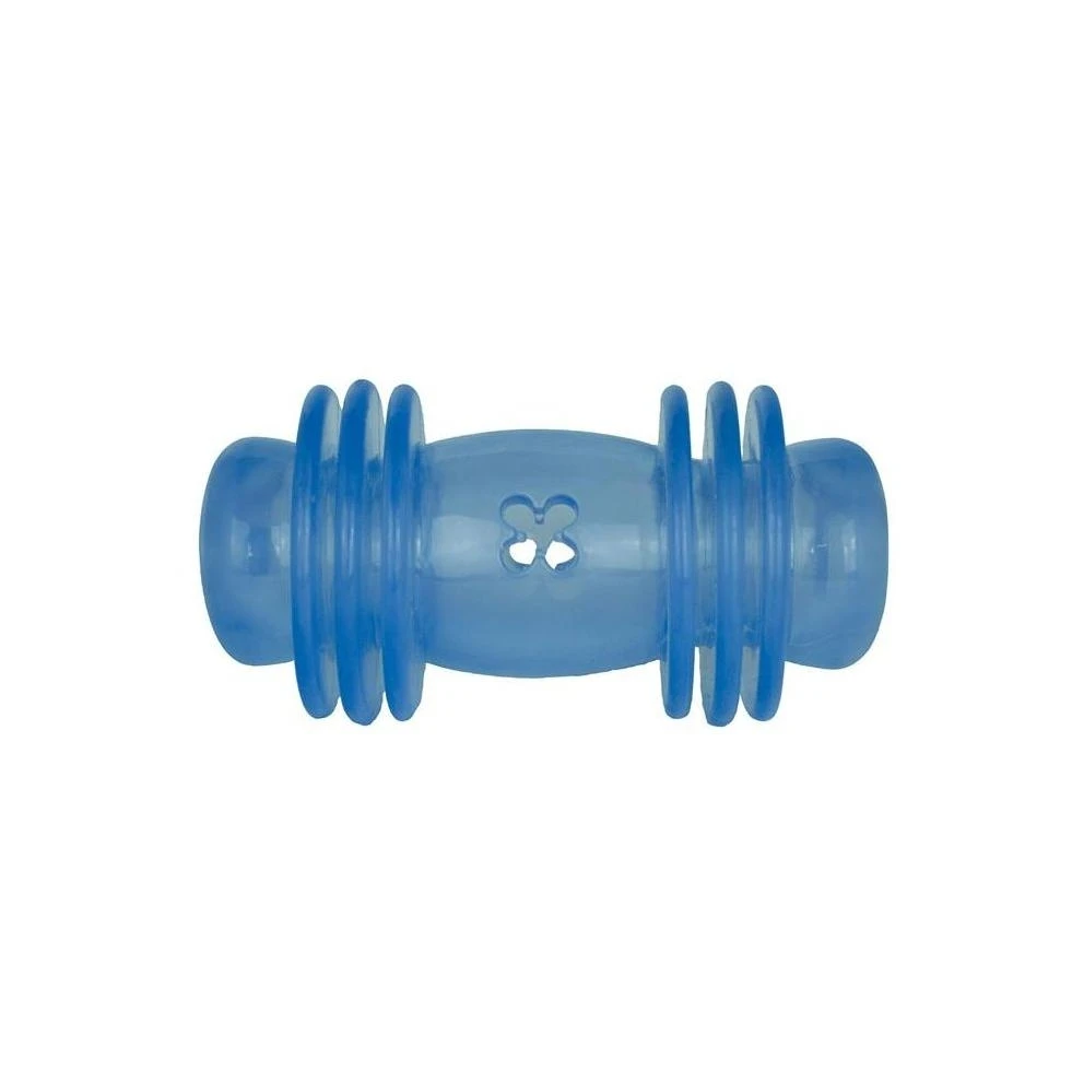 Starmark Crunching Barbell Dog Treat Dispenser Toy, Large, Blue