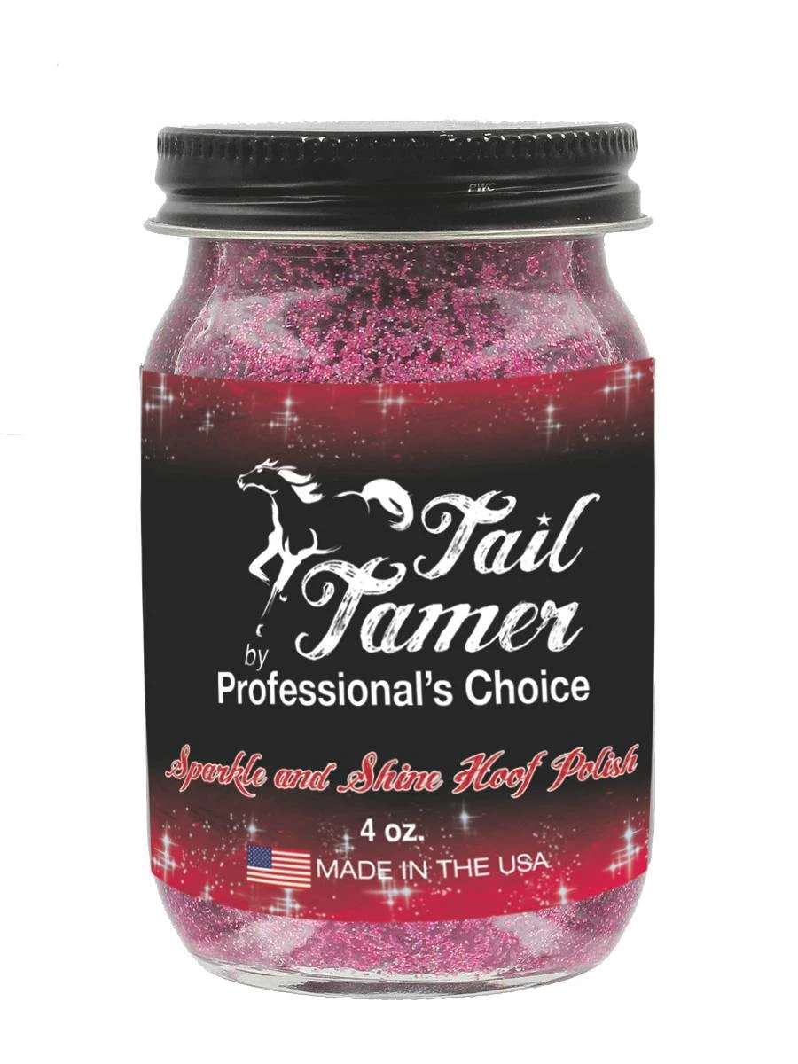Tail Tamer Sparkle And Shine Glitter Hoof Polish For Horses, Hot Pink