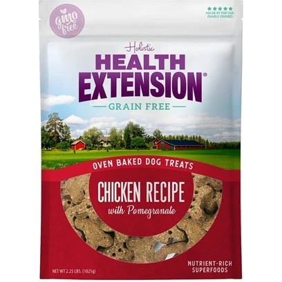 Health Extension Oven Baked Dog Treats Chicken With Pomegranate 6 Ounce