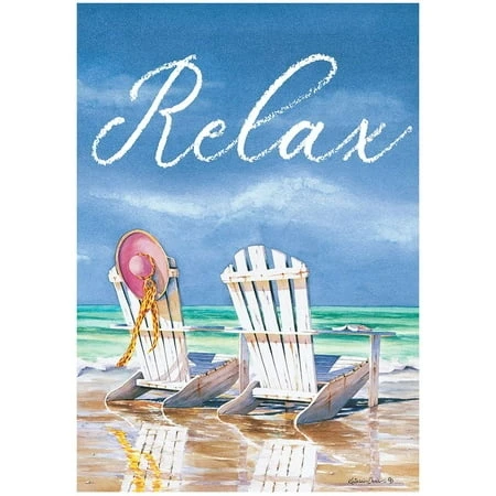 Custom Decor House Flag - Relax Adirondacks Design For Outdoor Display