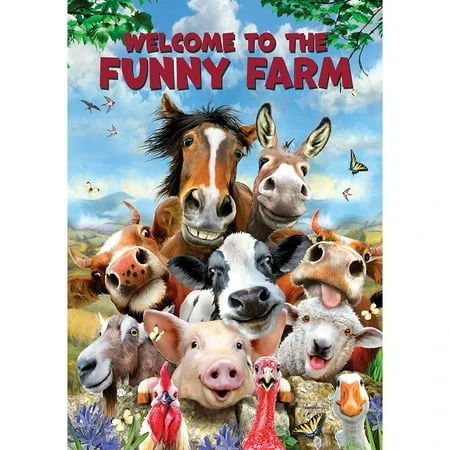 Custom Decor Garden Flag - Funny Farm Design For Outdoor Use