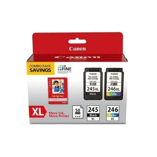 Canon Pg-245 Xl/cl-246 Xl Ink & Paper Combo Pack - 50 Sheets, Model 8278b005