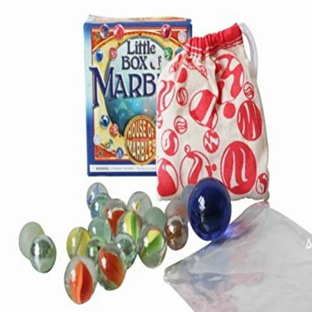 Little Box Of Marbles - Classic Game With Assorted Colors And Sizes