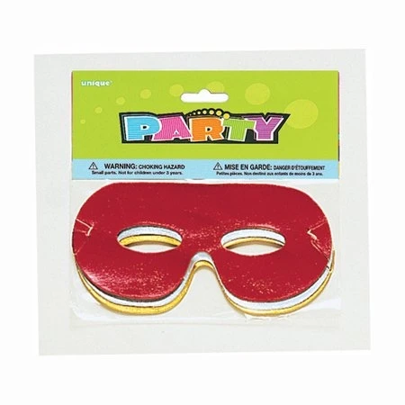Party Favor Foil Paper Party Masks 8pk