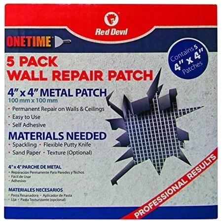Red Devil 1215 Onetime Wall Patches 4 X 4 In., Set Of 5