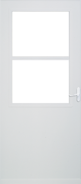 34 In X 81 In White Life Core Self Storing Screen Storm Door With Secure Lock