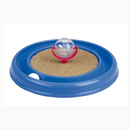 Bergan Turbo Treat Ball And Teaser For Star Chaser Cat Toy - Red Multi-colored