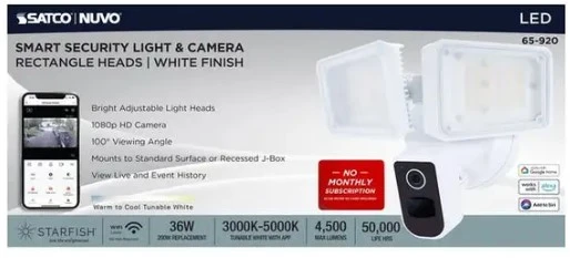 RECT SEC LGT CAMERA WHT STARFISH