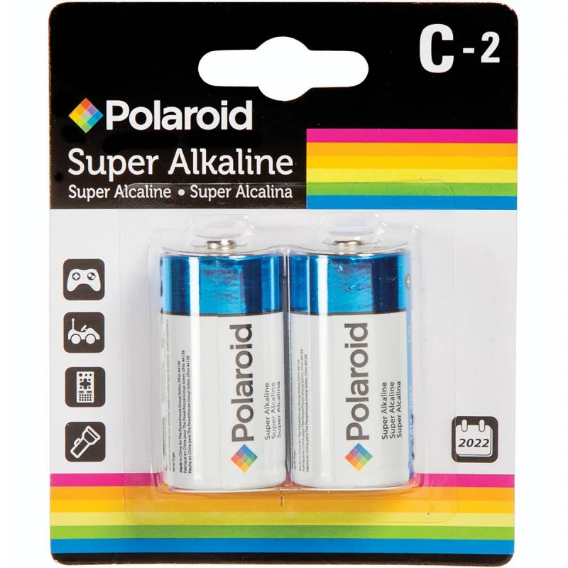 C Alkaline Batttery 2pk Polaroid