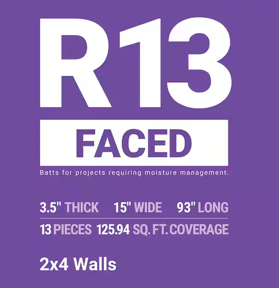 R13 Faced Batt 15"x93"