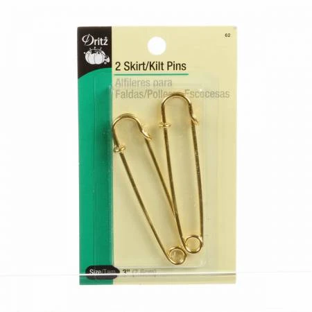 3-inch Skirt And Kilt Pins - Brass Finish - 2 Pieces