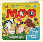 Peek-a-flap Moo Children's Board Book - Multicolor