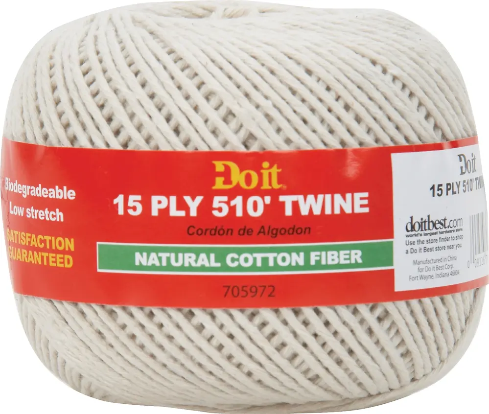 15-ply Natural Cotton Twine, 510 Feet Long For Crafting And Wrapping