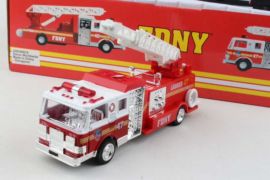 Tm857 Fdny Pullback Ladder Truck - 12 Piece Assortment For Kids