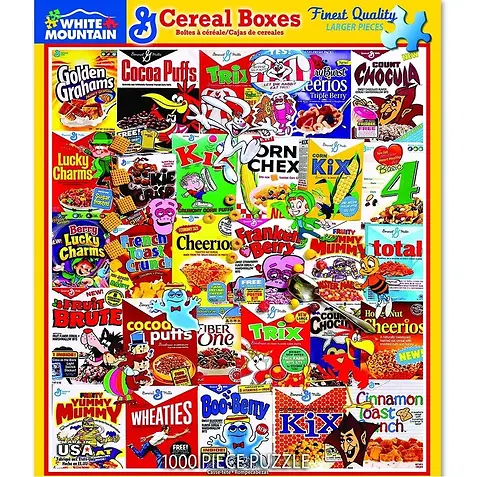Cereal Boxes 1000 Piece Jigsaw Puzzle, Multicolor