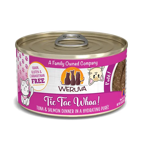 Weruva Pate Tic Tac Whoa! TUNA & SALMON Canned Cat Food 3OZ