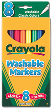 "Crayola Classic Kid's Markers, Fine Point, Assorted, 8/Pack (58-7809)"