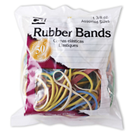 Rubber Bands Assorted Sizes And Colors 1 3/8 Ounce Bag