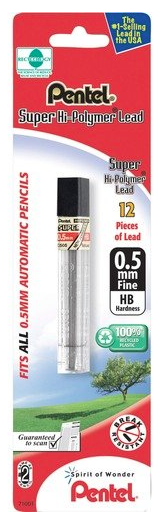 Hi-Polymer Lead, .5mm, 12 Pieces/TB, 1 TB/PK