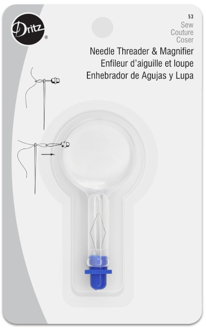 Needle Threader & Magnifier - 3 Inch With 1 Inch Lens