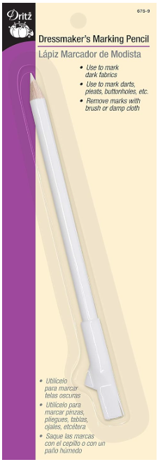 Dressmaker's Marking Pencil With Brush Eraser - White
