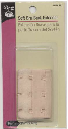 Dritz Soft Bra Back Extender 2-1/4" Wide Beige With 3 Hooks