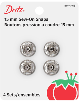 Nickel Sew-on Snaps Size 4 - 4 Count Package
