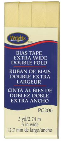 117-206-012 Extra Wide Double Fold Bias Tape 1/2" 3 Yards - Lemon Ice