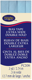 Extra Wide Double Fold Bias Tape 1/2" 3 Yards - Blue