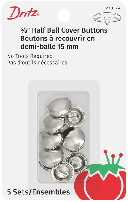 Half-ball Cover Buttons Size 24 5/8 Inch 5 Count