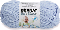 Bernat Baby Blanket Yarn, Baby Blue, 100g/3.5oz, Soft Polyester