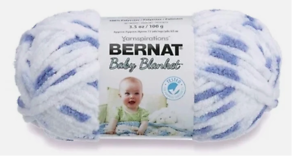 Spinrite 161103-3116 Baby Blanket Yarn, Little Denim Print, 100 G/3.5 Oz