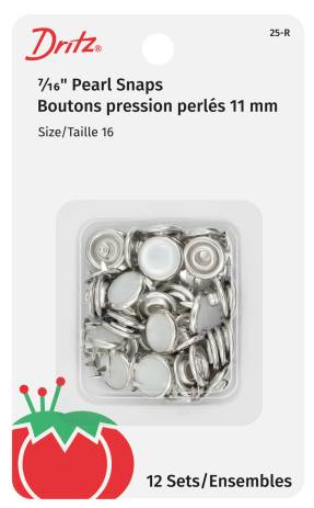 Dritz 90029 Pearl Snaps 7-16 in. 12-Pkg-White