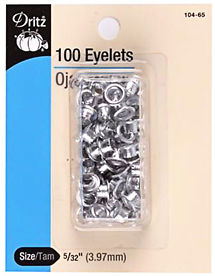 Nickel Eyelets 5/32 Inch - 100 Count Package For Crafting And Sewing