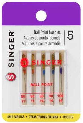 4863 5 Count Assorted Sizes Universal Ball Point Sewing Machine Needles