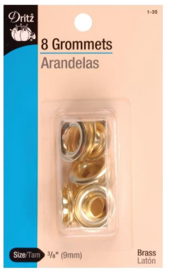Dritz 12785 Grommets 3-8 in. 8-Pkg-Brass